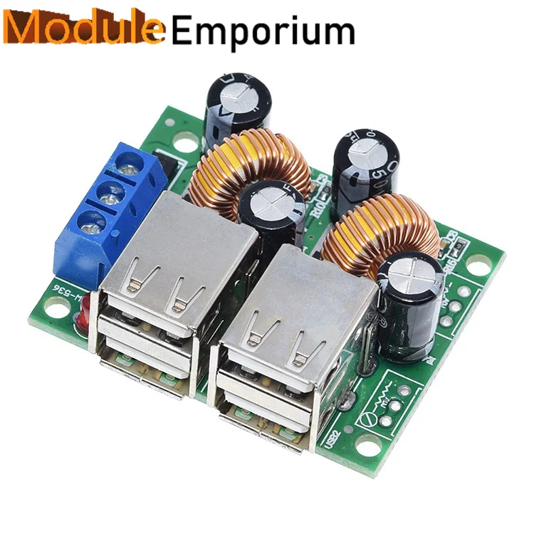 DC-DC36/24/12/9V to 5V 3A step-down module 4USB interface car charging solar energy