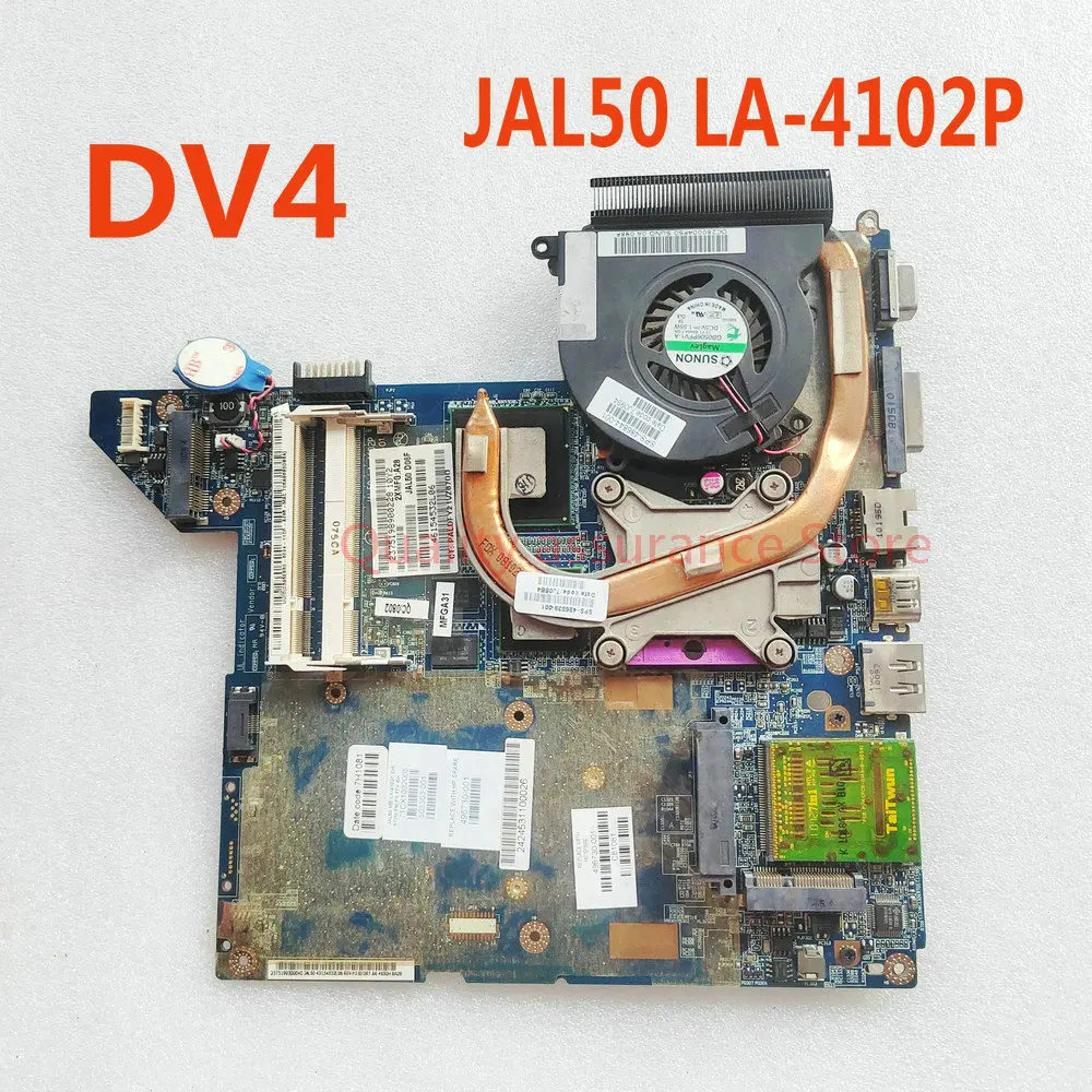 496730-001 для ноутбука HP DV4 материнская плата LA-4102P + CPU + радиатор вместо 590350-001 575575-001 598091-001 LA-4117P 496730-001 для ноутбука HP DV4 материнская плата LA-4102P + CPU + радиатор вместо 590350-001 575575-001 598091-001 LA-4117P