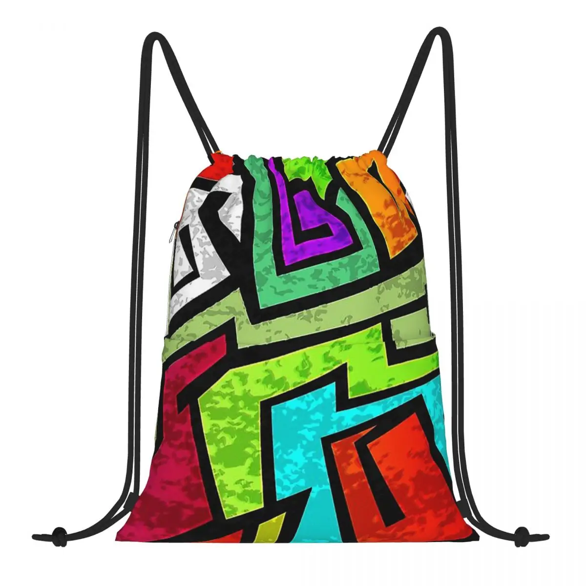 

Colorful Style Graffiti Doodle Sweet Art Bundle Pocket 2022 Large Capacity Waterproof Travel Drawstring Backpacks Sports Bags