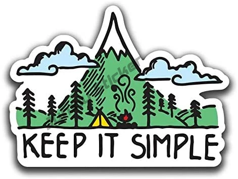 

Keep It Simple Mountain Forest Vinyl Decal Sticker Car Truck Van SUV Wall Cup Full Color Printing Car Accessories PVC13x13cm
