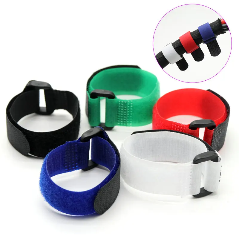 

10Pcs Fishing Rod Non-slip Firm Cable Tie Reverse Buckle Cable Tie Fishing Tackle Rod Holder Magic Tape Cable Cord Accessories