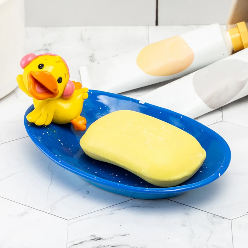

Cute Pig /duck Soap BoxBathroom Creative Personality Bathroom Soap Rack Draining Non Perforated Dish Household Cartoon