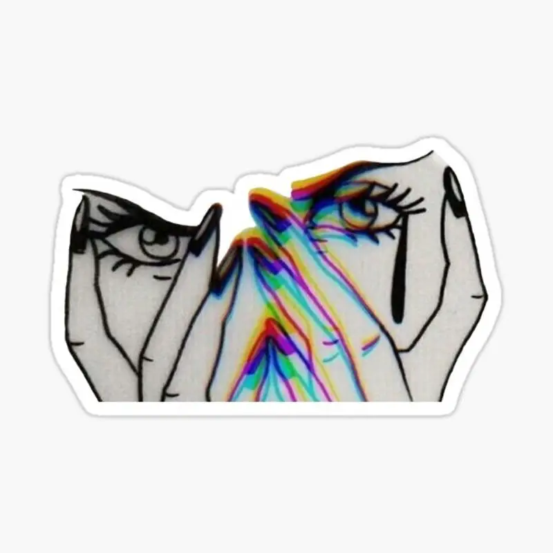 

Стикер для девочек с плакающим рисунком в стиле Триппи для декора ноутбука, спальни, машины, милый мультяшный модный чемодан для общественн...