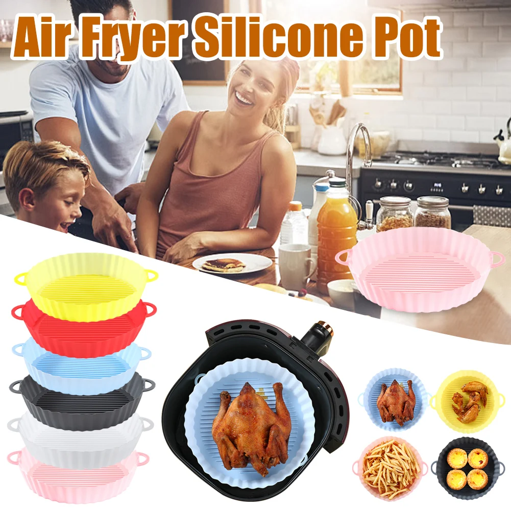 

Air Fryer Silicone Pot Reusable Oven Baking Tray Food-Grade Basket Liner Replacement for Parchment Paper Kitchen Tool