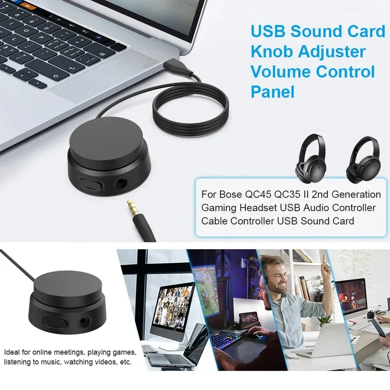 Фото USB-контроллер громкости для мультимедиа, регулятор звука, звуковая карта для Bose 700NC QC45 QC35 II, игровой аудиоконтроллер, запасная часть №5