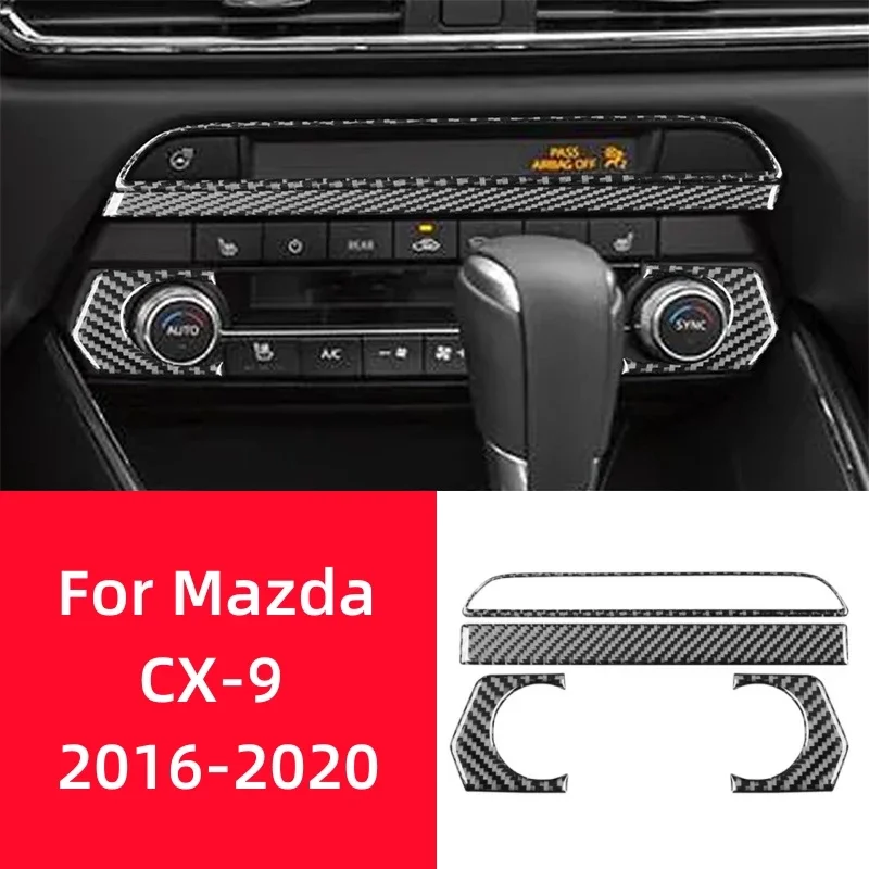Для Mazda CX-9 2016-2023 аксессуары для интерьера из углеродного волокна кнопка