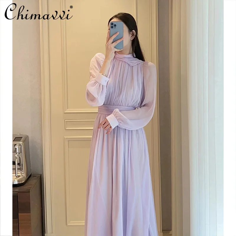 

2022 Spring Clothes New Fashion French Fairy Design Ladies White Dress High Waist Slimming Temperament Flowy Dresses Women