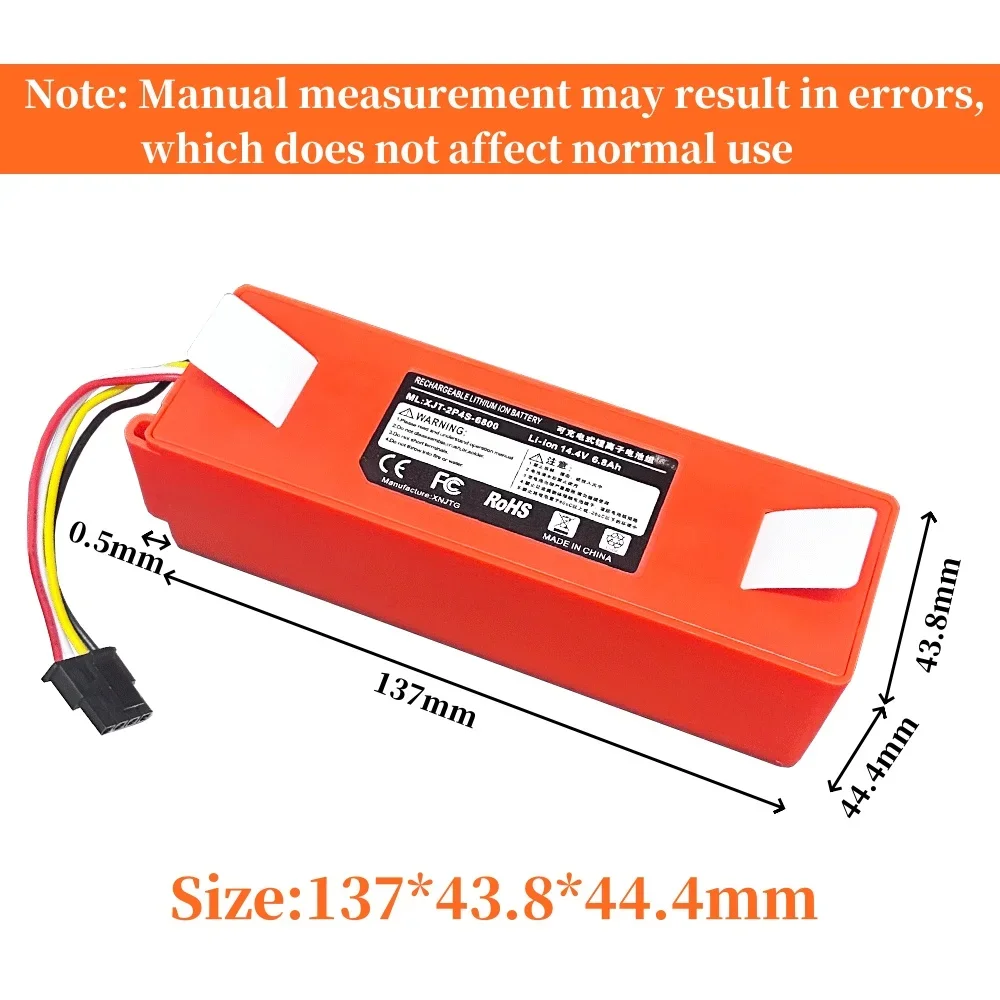 Сменная батарея для робота-пылесоса Xiaomi Roborock S55 S60 S65 S50 S51 S5 MAX S6