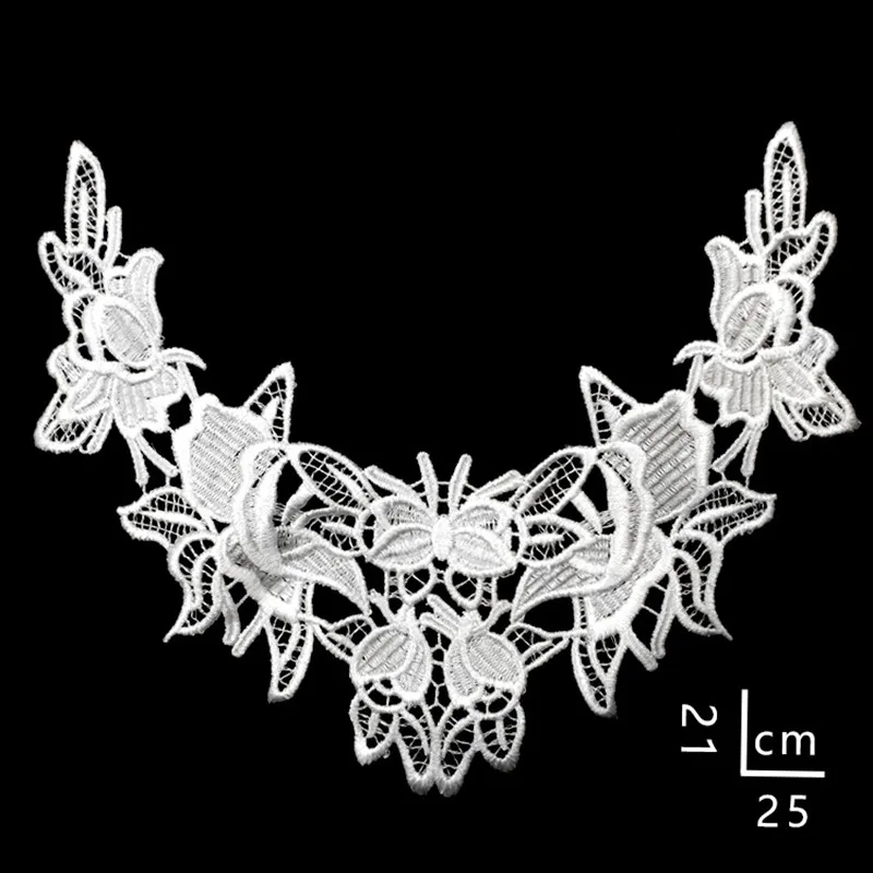 

2 шт. водорастворимое кружево вышивка полиэстер шелк вырезанный корсажный воротник Поддельный Воротник Сделай Сам одежда аксессуары ручной работы