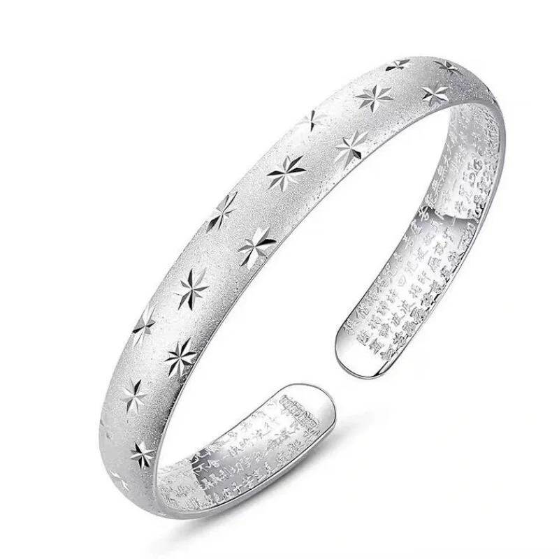 

S925 Gypsophila Sterling Silver Bracelet Ladies Heart Sutra Solid Young Jewelry