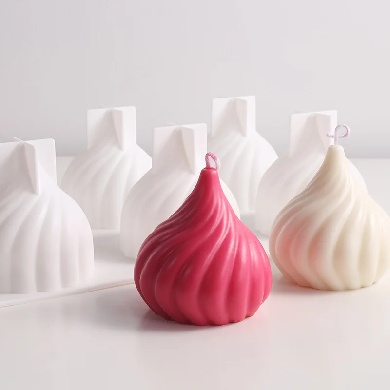

6 Cavity Onion Head Silicone Mold European Whirlwind Mousse Cake Mold Aromatherapy Soap Candle Making Mold DIY Gift Decoration