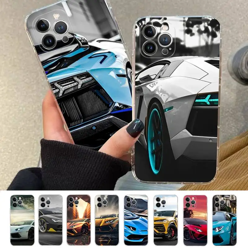 

L-Lambores SPORT CAR Phone Case For iPhone 14 11 12 13 Mini Pro XS Max Cover 6 7 8 Plus X XR SE 2020 Funda Shell