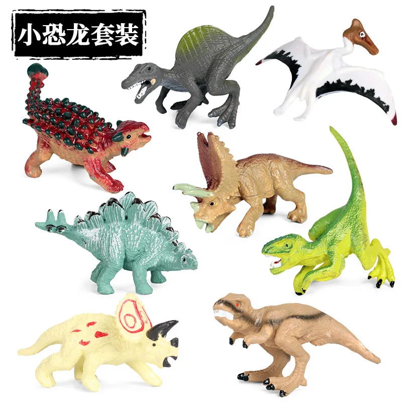 

Имитация детских динозавров, тираннозавр, трицератопс, спинозавр, твердые пластиковые Статические украшения животных