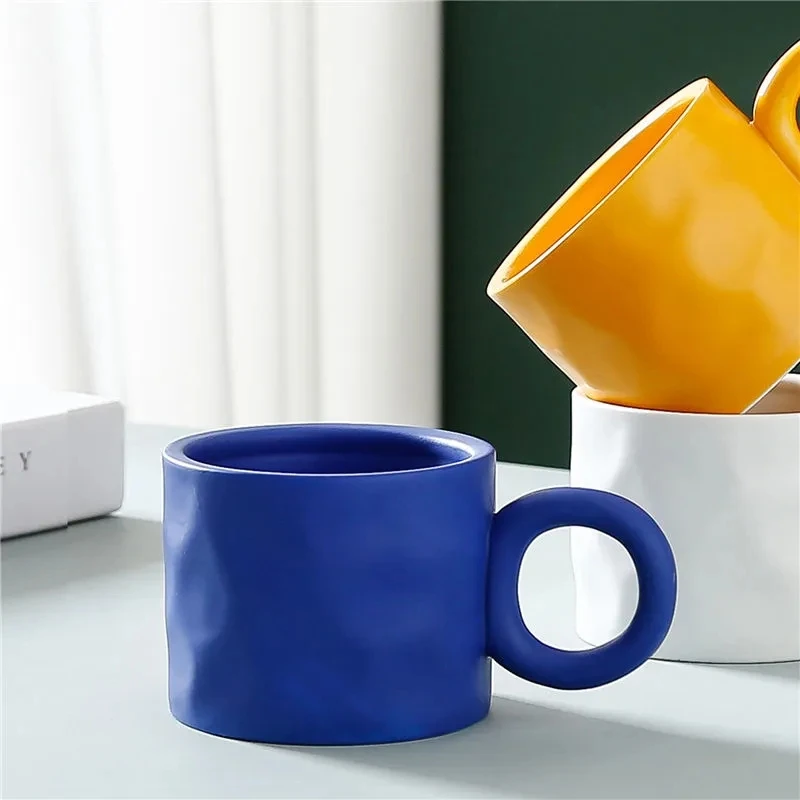 

Klein Blue Cup Mug Ins High-value Large-capacity Household Coffee Cup Ceramic Water Cup Niche Design Unisex