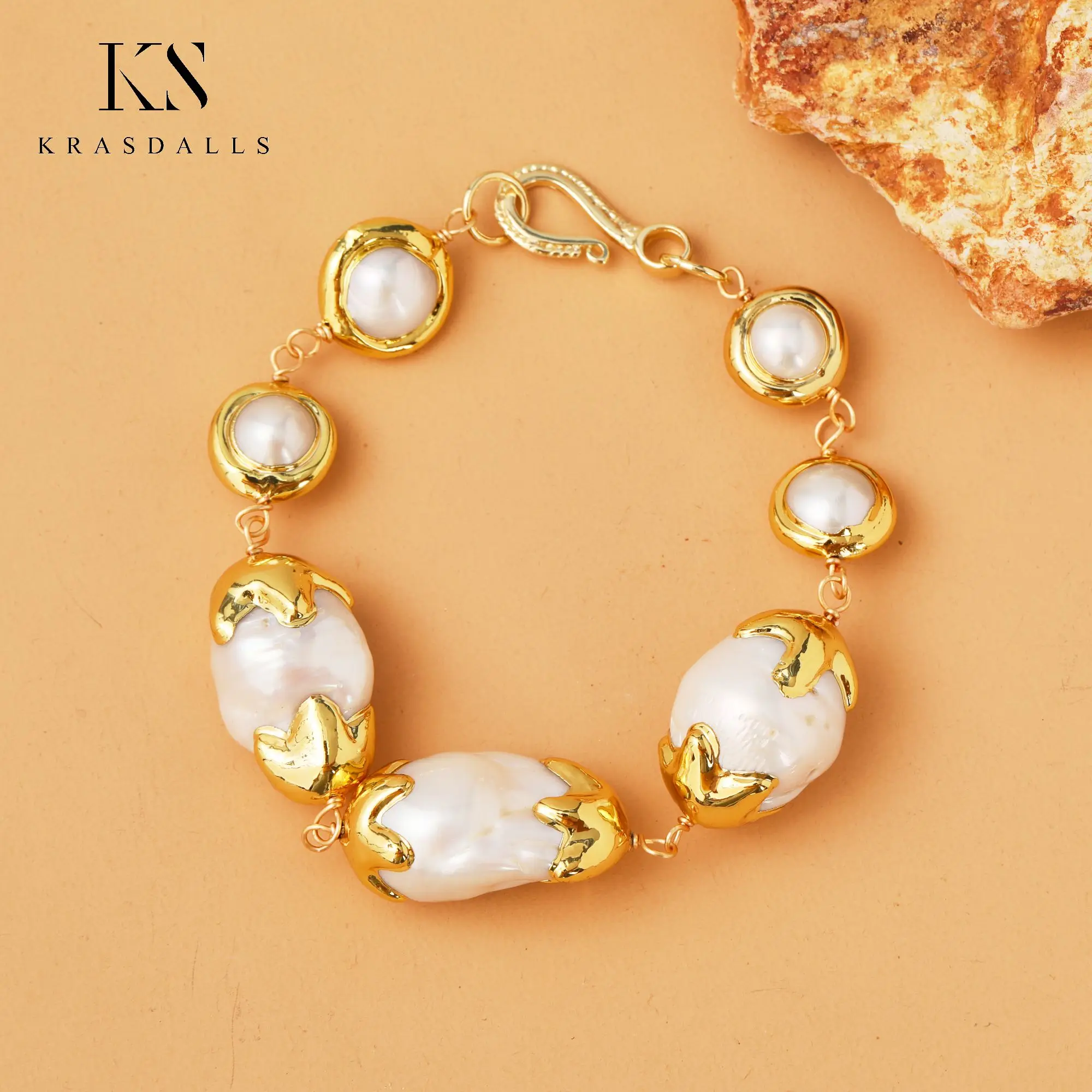 

Luxury Pearl Bracelets Freshwater Cultured Pearl 24K Gold Filled Fashion Jewelry Handmade Anniversary Women Gift