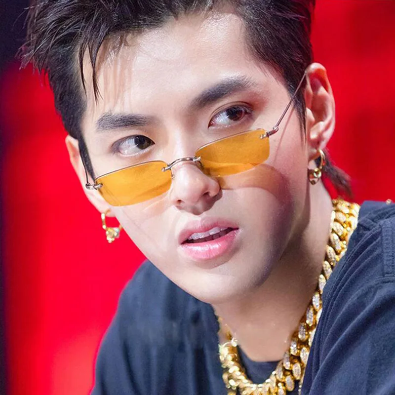 

Роскошные брендовые прямоугольные солнцезащитные очки для женщин и мужчин 2021 Квадратные Солнцезащитные очки без оправы для женщин Zonnebril Dames Vrouwen Bril