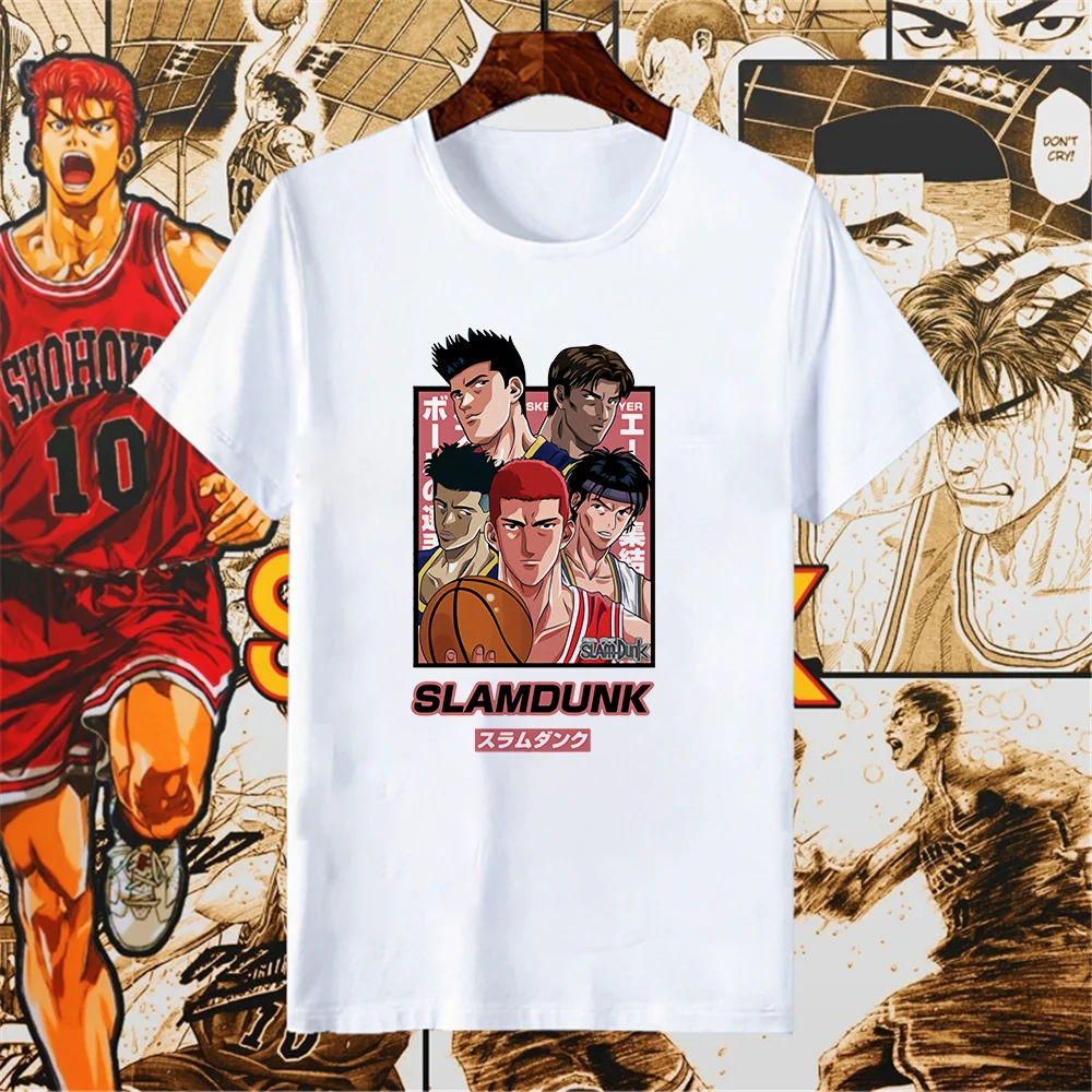 

Japanese Fashion Anime Slam Dunk T Shirt Street Sports Men Ladies Summer Hip Hop Short Sleeve Dropship T Shirt Top