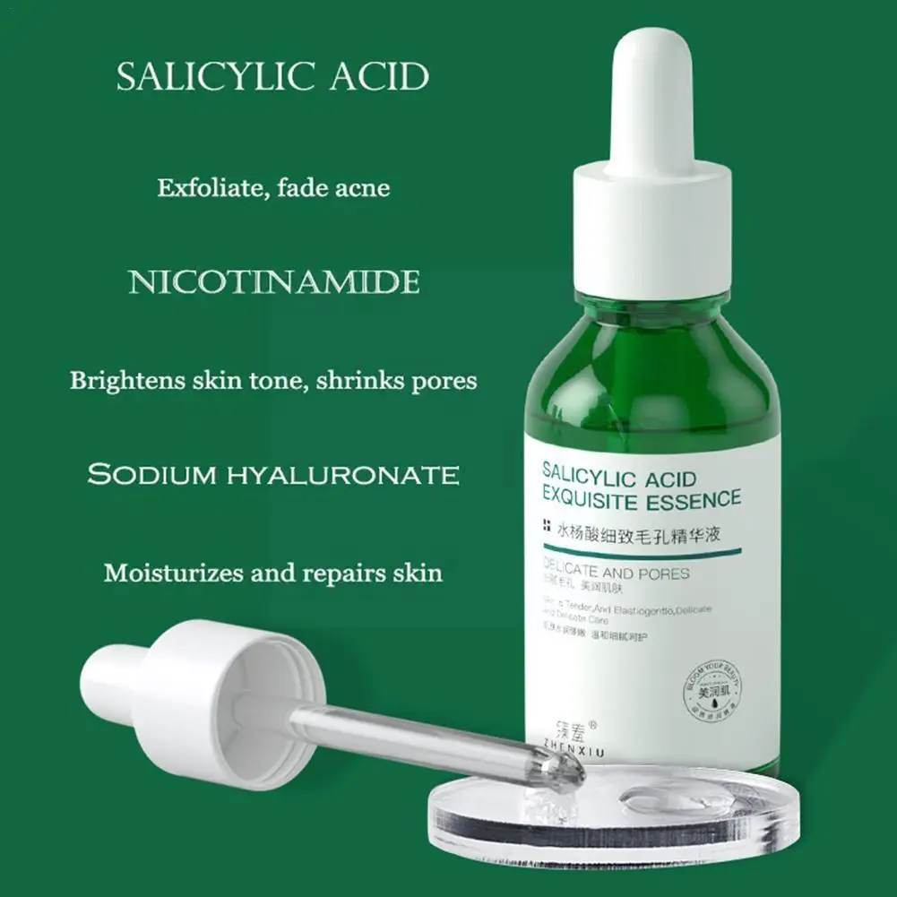 

Salicylic Acid Serum Shrink Pores Remove Acne Mark Pore Moisturize Face Blackheads Minimizer Essence Product Skin Whiten Be W3V1