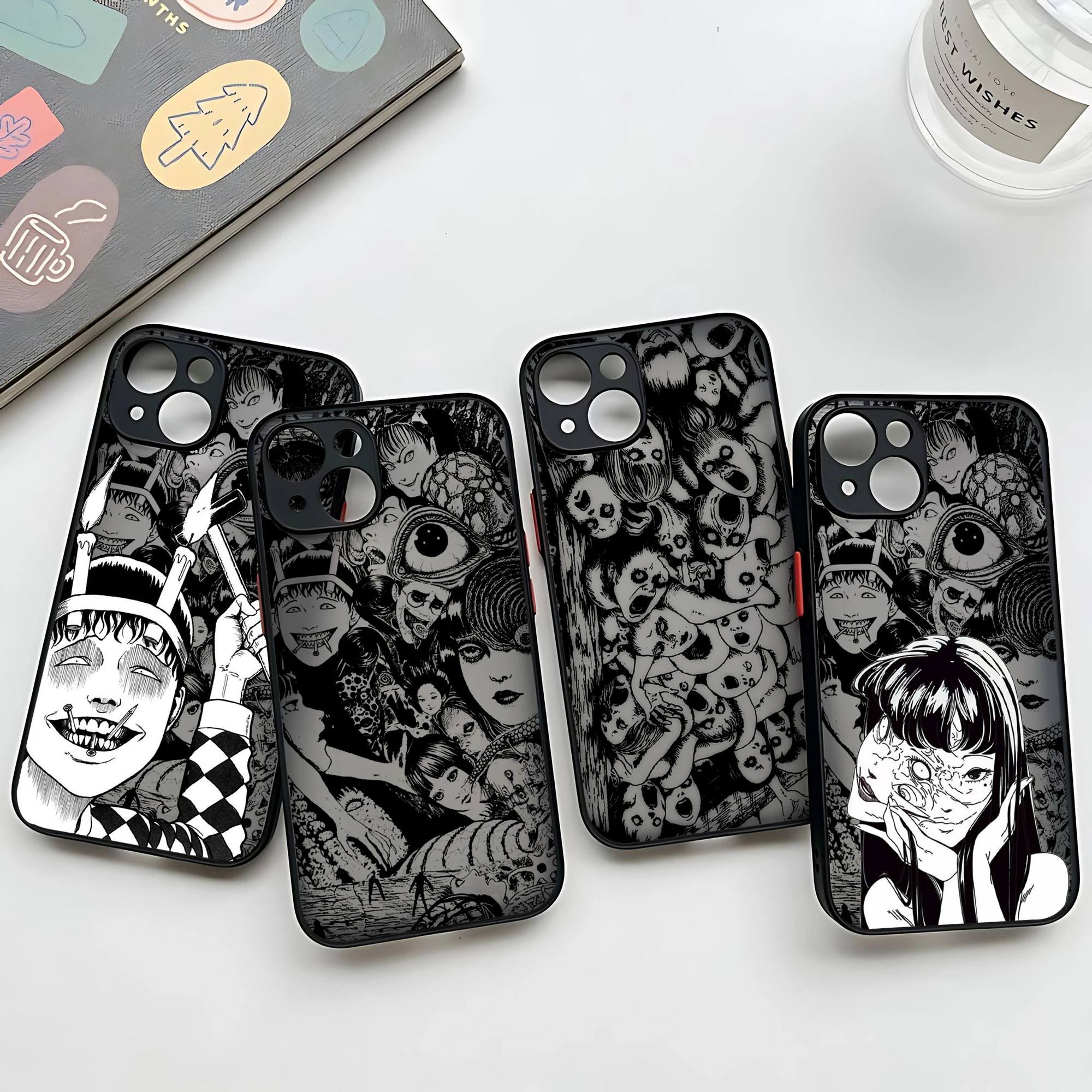 Черный чехол для телефона с комиксами Junji Itos Tomies iPhone 15 14 13 12 11 Mini Pro Max XR XSMax 7 8 Plus