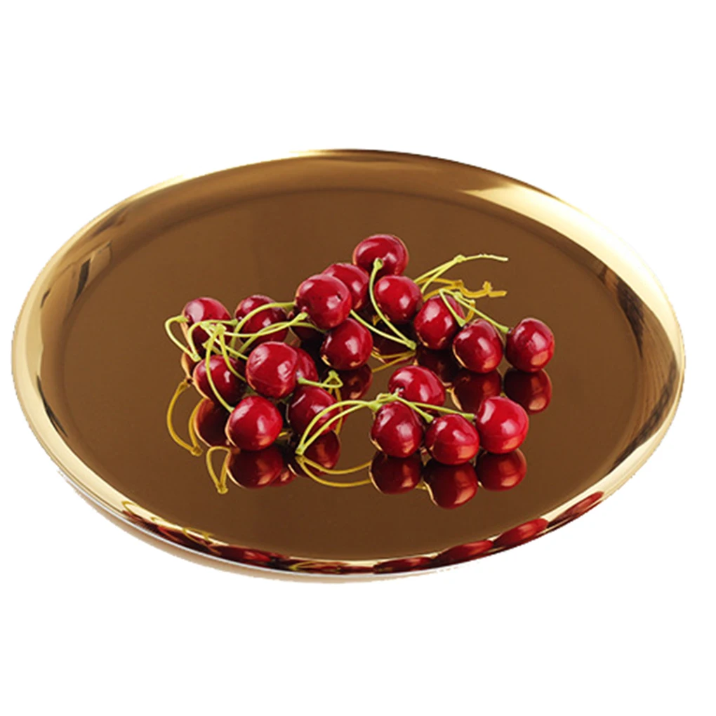 

Поднос из нержавеющей стали для фруктов, металлическая круглая подставка для чая, торта, чашки, органайзер, аксессуары для дома