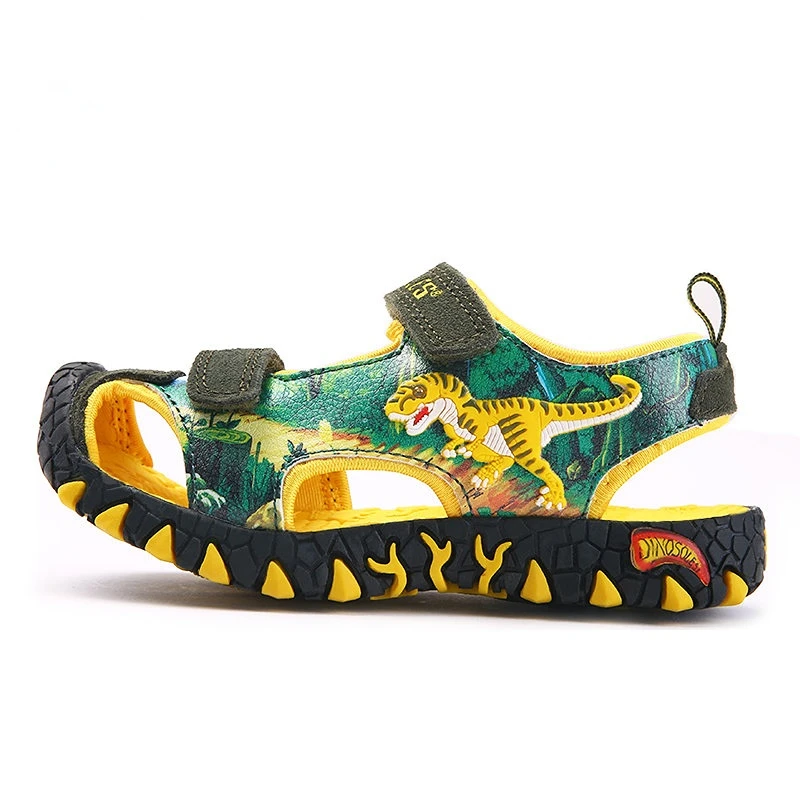 

DINO T-Rex LED Summer Sandals 3-8Y Boys Little Kids Light Up Leather Closed Toe Children Outdoor Sports Beach Shoes Anti-Slip
