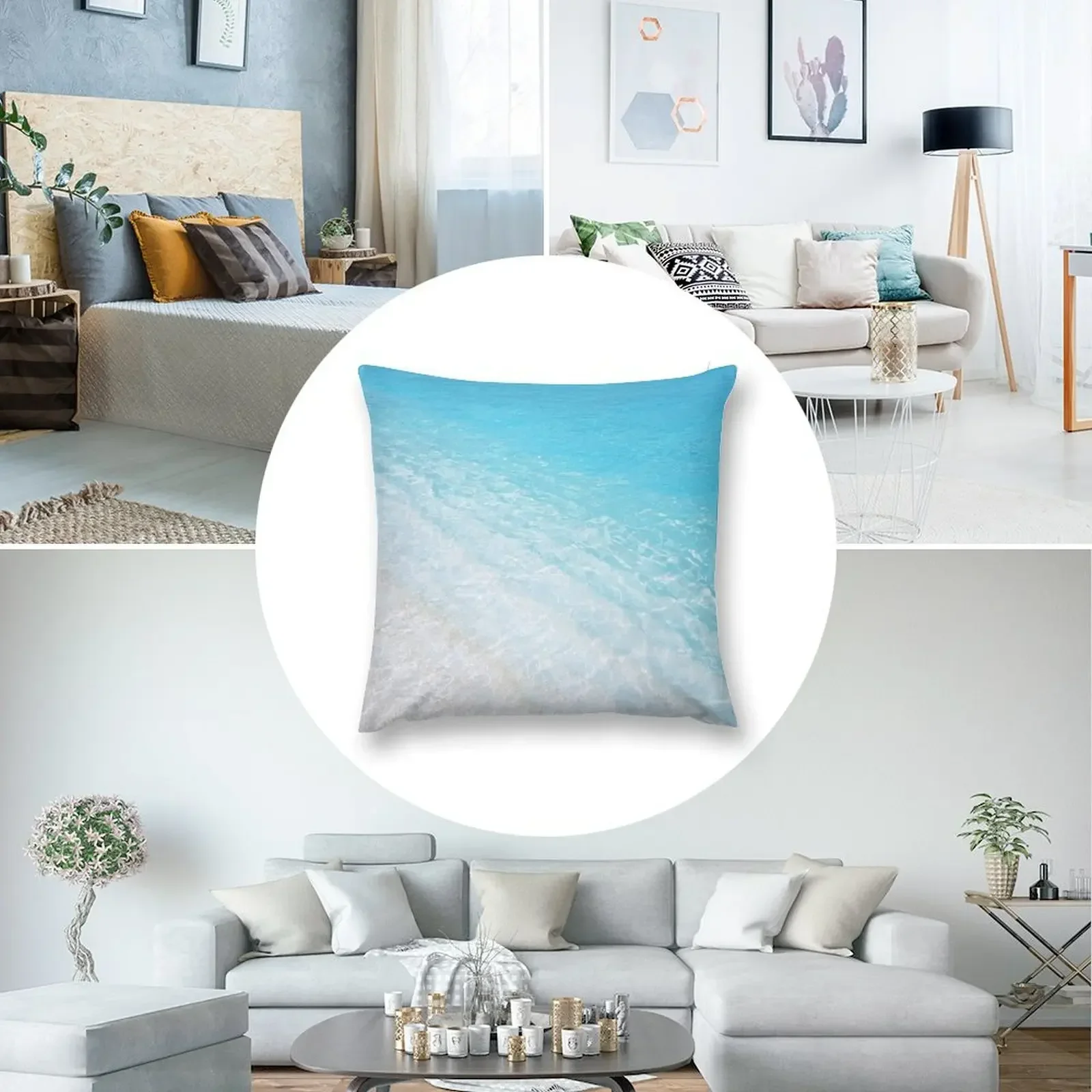 Тропические океанские волны бирюзово-синяя водная подушка роскошные аксессуары