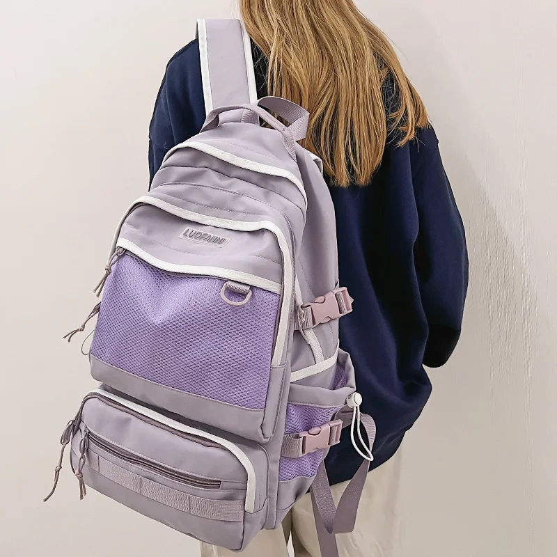 

Вместительный сетчатый рюкзак для мужчин и женщин, модная школьная сумка для ноутбука, дорожный ранец для мальчиков и девочек