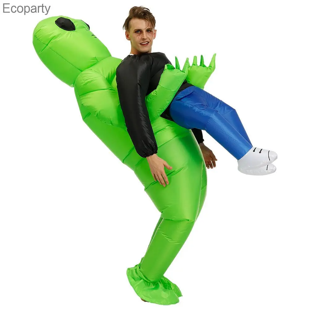 

ET Alien inflatable suit Alien Monster Inflatable Costume Scary Green Alien Cosplay Costume For Adult Kids Boys Party Stage 50