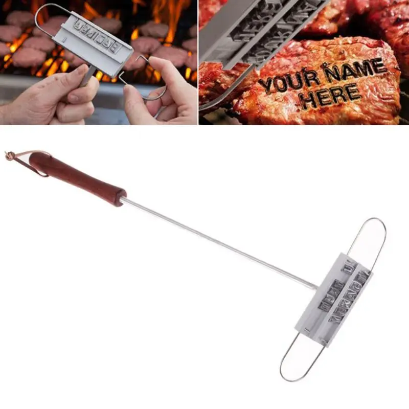 

1 Set Personality Steak Meat BBQ Branding Iron with Changeable English Letters Outdoor Barbecue Tools