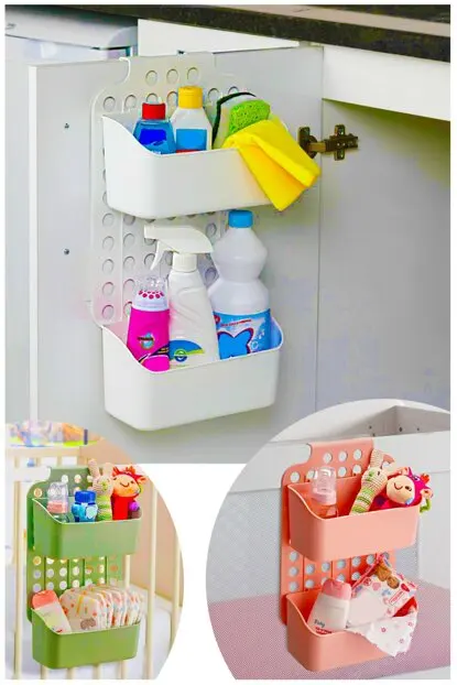 

Adjustable Organizer two-layer-wardrobe can be hung on the cabinet