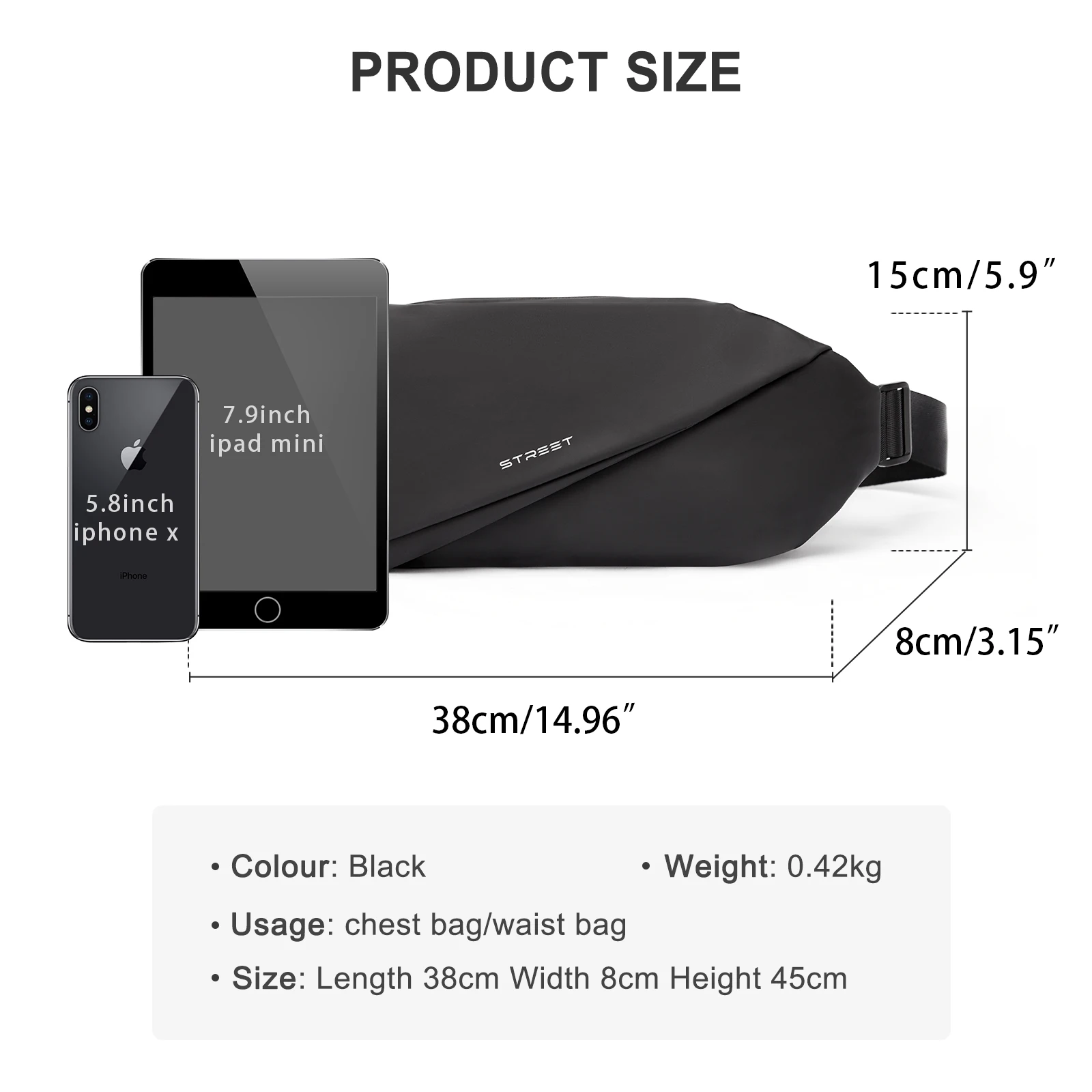 Водонепроницаемая нагрудная сумка унисекс цвет в ассортименте