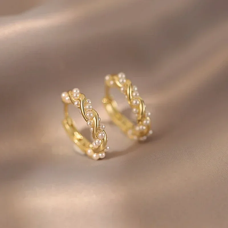 CAOSHI Изящные серьги-кольца с искусственным жемчугом изящные женские ювелирные
