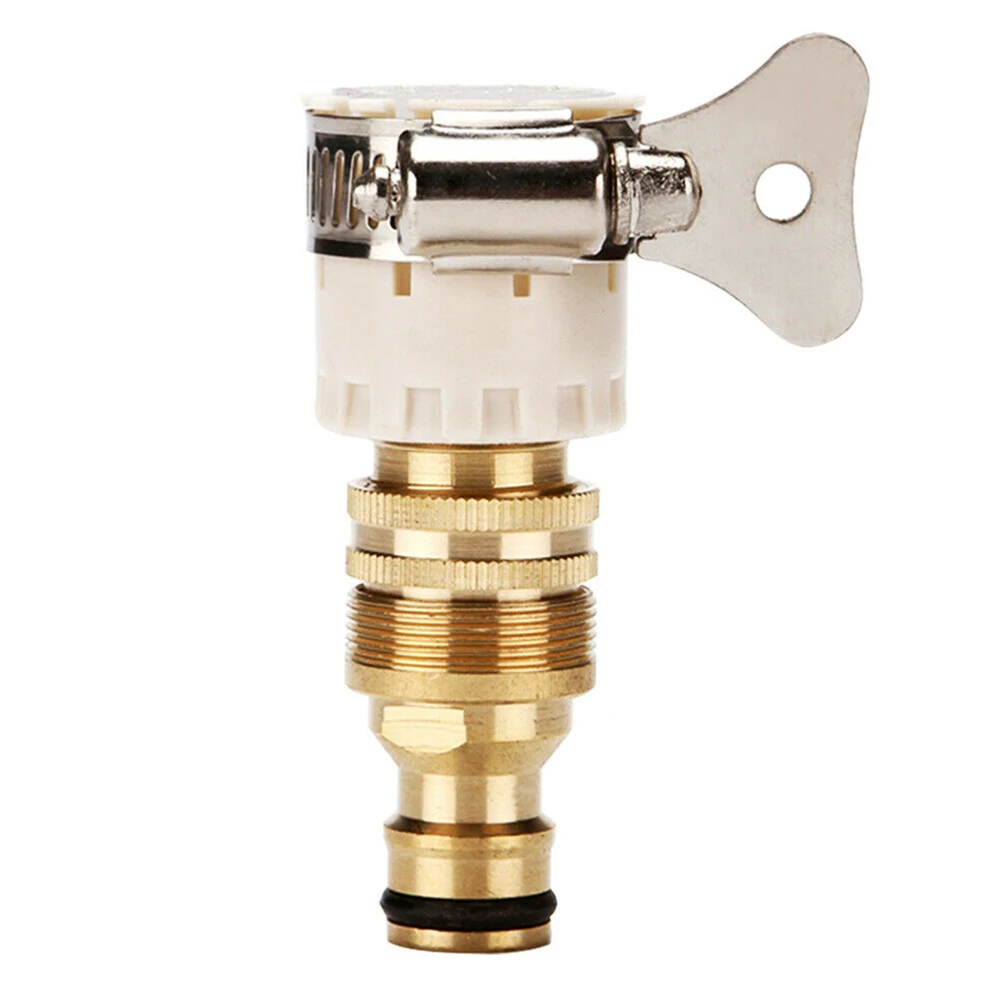 

New Practical Durable Faucet Adapter White&Gold 1 Set 15-23mm Aluminium Alloy Copper Plating Fitting Garden Mixer