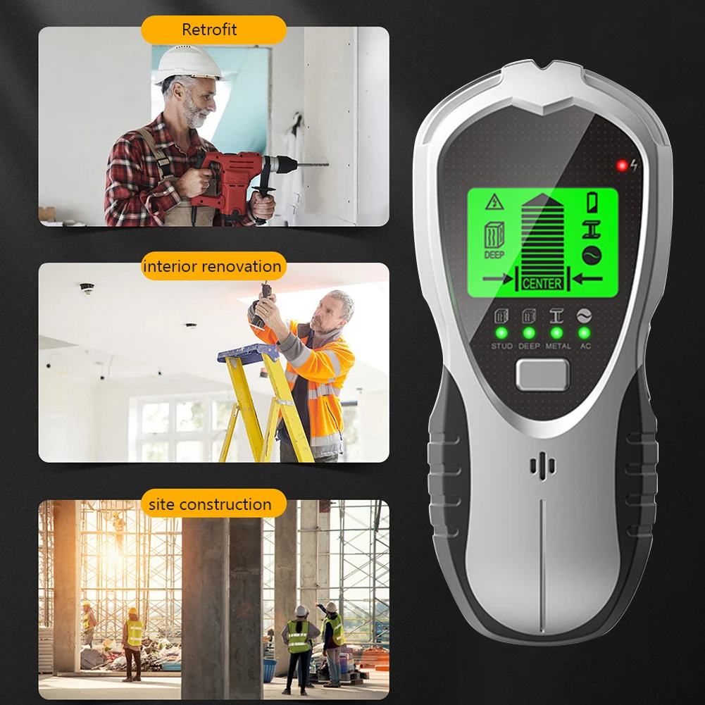 

4 in 1 Stud Finder Wall Scanner Intelligently Detect The Location Or Deep of Metal Studs And AC Wire In Walls With LCD Display