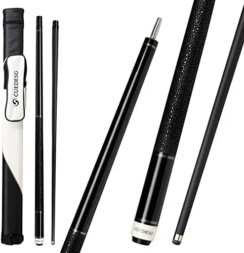 

Fiber Pool Cue Stick 10.5mm/11.8mm/12.5mm,Low Deflection Pool Stick,Professional Cue Stick with Case\u2026