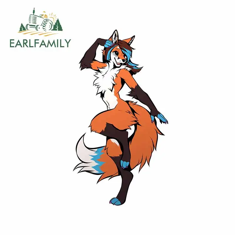 

EARLFAMILY 13 см x 7,2 см для оранжевой лисы кемпера Стикеры для автомобиля модная наклейка с окклюзией и рисунком планшетов Водонепроницаемая наклейка