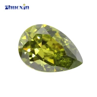 2x313x18mm pear shape 5a peridot cz stone 2x3 13x18mm synthetic gems cubic zirconia for jewelry