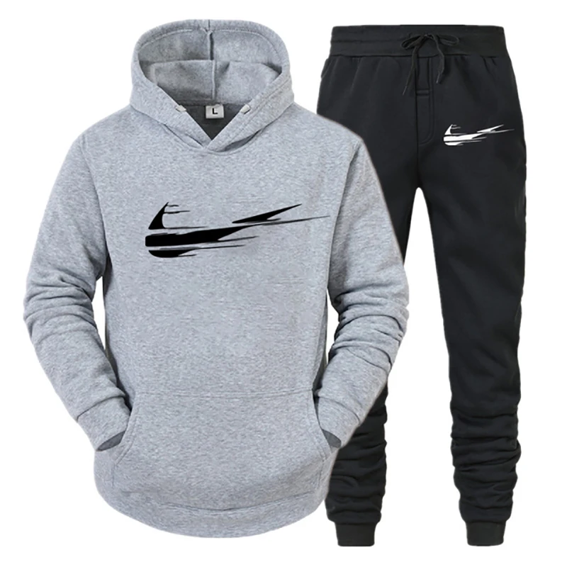 

2023 Autumn Set Men Fleece Oversized Luxury Shorts Suit Sets Sportwear 2-piece Set Gym Tshirts Homme Brand Clothing Joggers