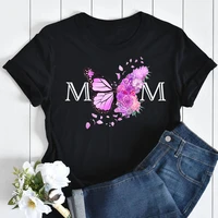2022 summer fashion t shirt femme harajuku shirt mom butterfly floral printed print tshirt women clothes white black tees tops