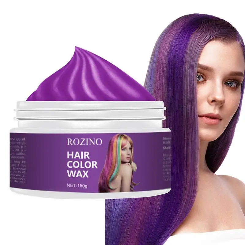 Wax For Natural Hair Unisex Temporary Hair Color Cream Red Purple Grey Brown Black White Natural Instant Hair Color Cream