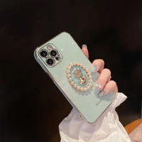 fashion luxury pearl photo frame statue girl soft case for iphone 11 12 13 pro max 7 8 plus xr x xs se 2 anti drop cover fundas