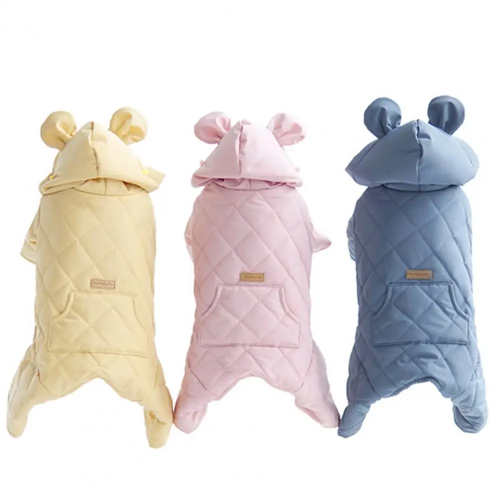 

Pet Clothes Super Soft Breathable Polyester Peach Skin Pet Dog Four Legs Hooded Four-legged Winter Warm Coat Decor for Autumn