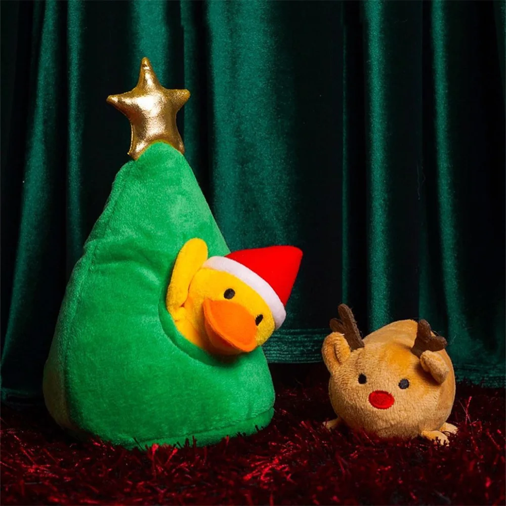 

Christmas Tree Dog Squeaky Toy Products For Small Large Dogs Lovely Plush Animal Pet Puppy Chew Bite Resistant Toy Dog Accessory