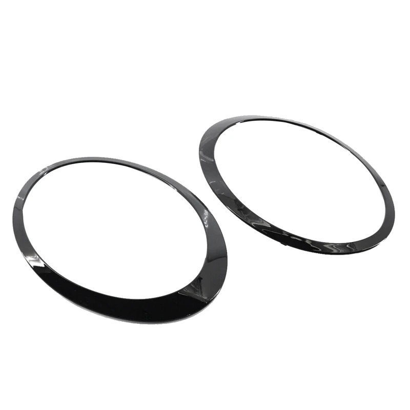 

1Pair Headlight Trim Ring Decor Black ABS For 2014-2019 MINI Cooper S F55 F56 F57