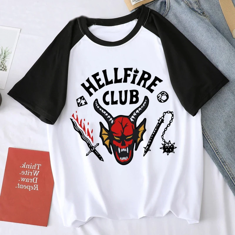 

Eddie Munson Season 4 T Shirt Women Hellfire Club Tshirt Funny 90s Female Graphic T-shirt Ullzang Upside Down Top Tees Shirt