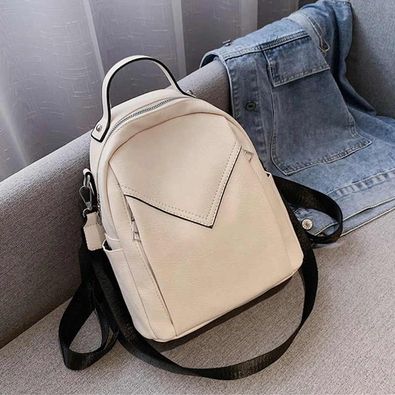 

Fashion Casual Mini Backpack Women PU Leather Backpack Multifunction Shoulder Bags Small School Bags for Teenager Girls Mochila