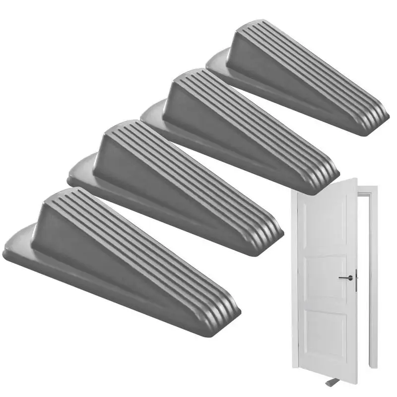 

Doorstops Wedge Rubber Door Stops Wedge 4 Pieces Sturdy And Stackable Door Stoppers Wall Protector For Floor And Bottom Of Door