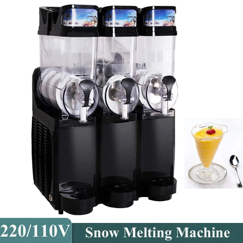 

Машина для таяния снега с тремя резервуарами, коммерческая машина для производства снега, машина для напитков и замороженного сока, машины для снега, 15 л * 3