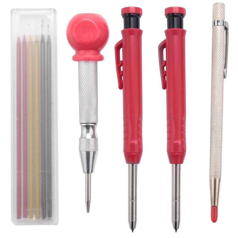 

2 Pcs Of Woodworking Pencil Set For Construction, With 18 Pieces Of Refills,Suitable For Carpenter Woodworking Architect