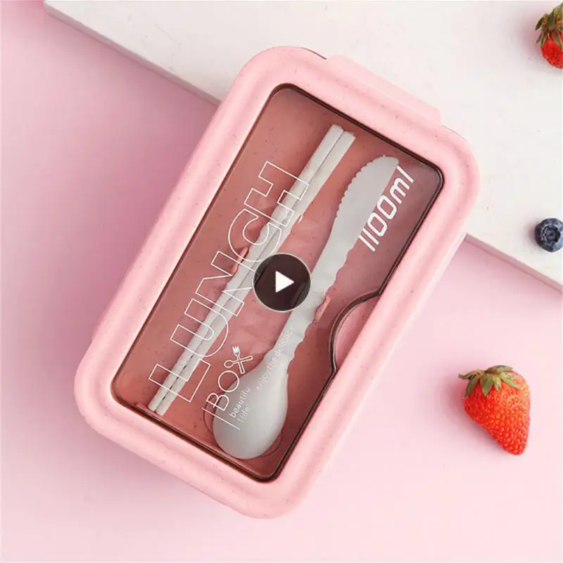 

Sealing Up Insulation Box Non-slip With Cutlery Dining Box Handmade Fresh Box Kitchen Supplies Heatable Lunch Box Leak-proof Pp